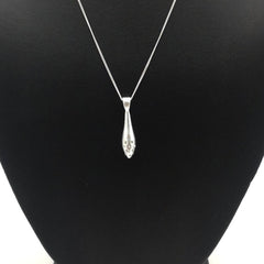 Sterling Silver Teardrop CZ Pendant - Pendants - British D'sire