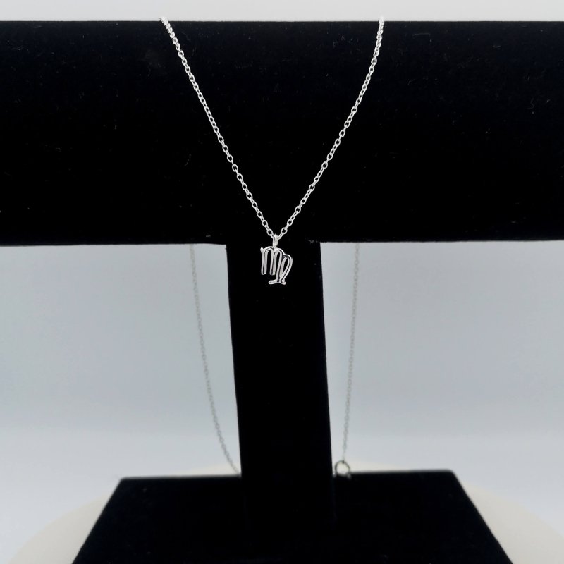 Sterling Silver Virgo Zodiac Sign Necklace - Necklaces - British D'sire