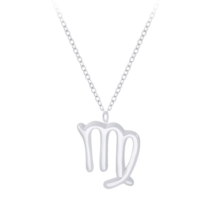 Sterling Silver Virgo Zodiac Sign Necklace - Necklaces - British D'sire