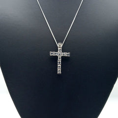 Sterling Silver White Topaz Cross Pendant - Pendants - British D'sire