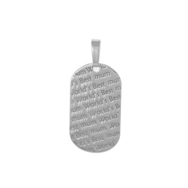 Sterling Silver "World's Best Mum" Dog Tag - Pendants - British D'sire