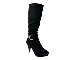 Stiletto Heel Full Zip Knee High Boots - Boots - British D'sire