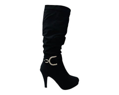 Stiletto Heel Full Zip Knee High Boots - Boots - British D'sire