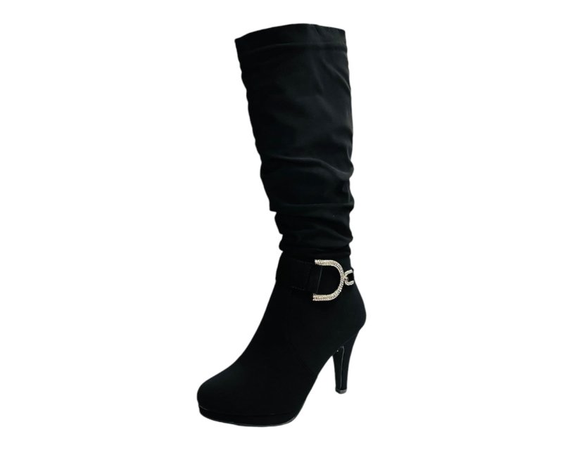 Stiletto Heel Full Zip Knee High Boots - Boots - British D'sire