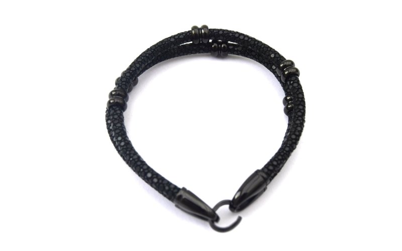 Stingray Leather Beaded Bracelet - Large - All Products - British D'sire