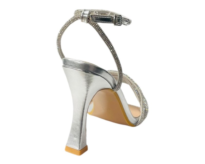 Strappy Rhinestone Spool Heel Shoes - Heels - British D'sire