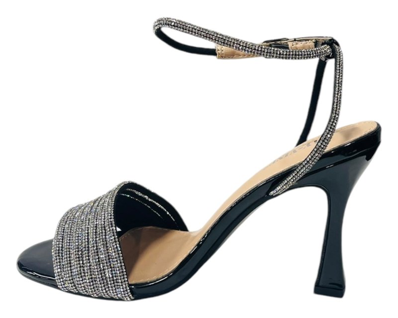 Strappy Rhinestone Spool Heel Shoes - Heels - British D'sire