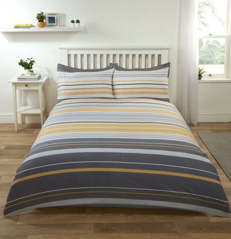 Stratford Stripe Duvet Cover Set Pillow Cases Quilt Cover Bedding Set - Duvet Set - British D'sire