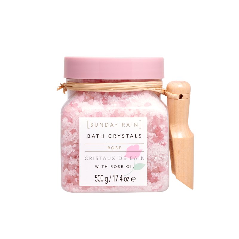 Sunday Rain Bath Crystals Rose, 500g - Bath Crystals - British D'sire