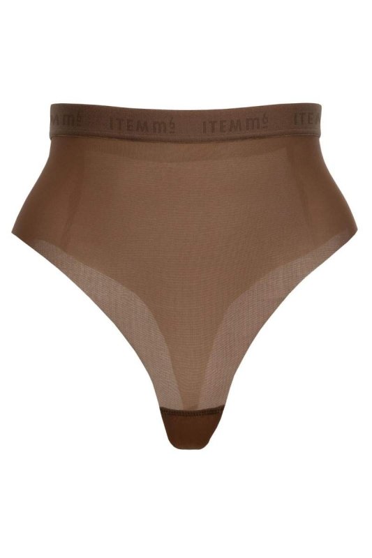 Supportive All Mesh Brazilian Briefs Nude Olive - British D'sire