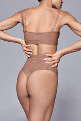 Supportive All Mesh Brazilian Briefs Nude Olive - British D'sire