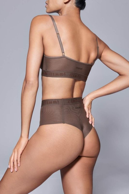 Supportive All Mesh Brazilian Briefs Nude Smoky - British D'sire