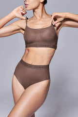 Supportive All Mesh Brazilian Briefs Nude Smoky - British D'sire