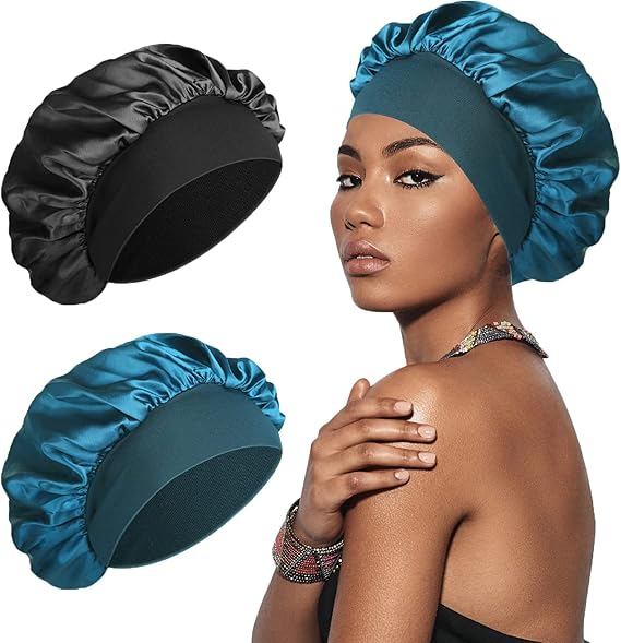 SWEET VIEW Silk Bonnet Satin Bonnet, Silk Hair Wrap for Sleeping, Soft and Comfortable Silk Sleep Cap - Unisex Headwear - British D'sire