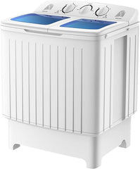 TANGZON Twin Tub Washing Machine, 8KG Portable Washing Machine and Spin Dryer Combo with Timer Control & Drain Pipe, Small Washers for Camping Dorms Apartments RVs (5KG Washer 3KG Drying) - British D'sire