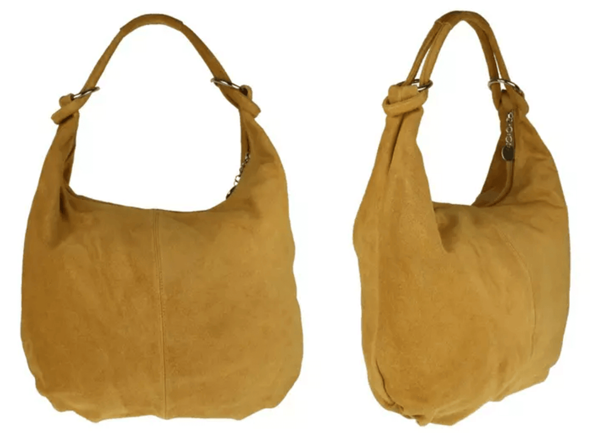 Italian Designer Suede Leather Slouchy Bag - Swolit Cosimo Mustard