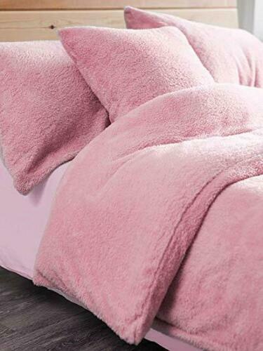 Teddy Fleece Duvet Cover Bedding Set Fitted Sheet Cosy Warm Sherpa Pillowcase - Home, Furniture & DIY:Bedding:Bedding Sets & Duvet Covers - British D'sire