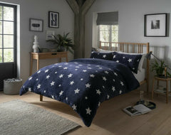 Teddy Fleece Duvet Cover Set Printed Star Stag Quilt Warm Cosy Winter Bedding - Home, Furniture & DIY:Bedding:Bedding Sets & Duvet Covers - British D'sire