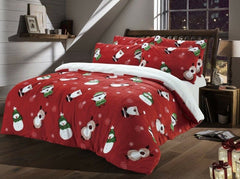 Teddy Fleece Duvet Cover Set Printed Star Stag Quilt Warm Cosy Winter Bedding - Home, Furniture & DIY:Bedding:Bedding Sets & Duvet Covers - British D'sire