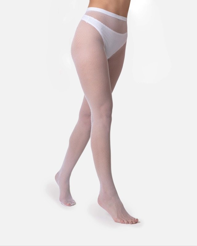 The Drama | Fishnet Tights White - Fishnet Tights - British D'sire