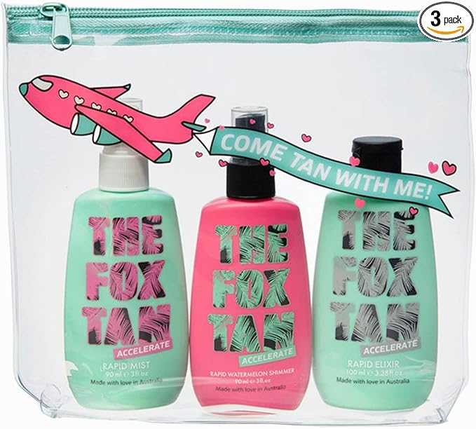 The Fox Tan Jet-Setter Bundle 3 Pack and Travel Bag - The Jet-Setter is created for the babe that wants to take her Fox Tan anywhere and everywhere! - British D'sire