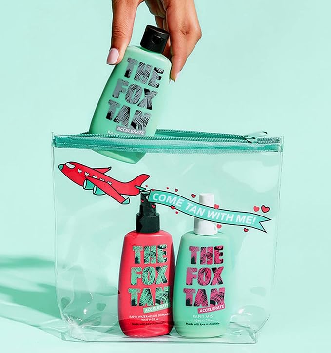 The Fox Tan Jet-Setter Bundle 3 Pack and Travel Bag - The Jet-Setter is created for the babe that wants to take her Fox Tan anywhere and everywhere! - British D'sire