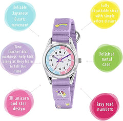 Tikkers Girls Analogue Classic Quartz Watch with Textile Strap TK0148 - Kids watches - British D'sire