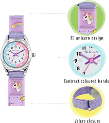 Tikkers Girls Analogue Classic Quartz Watch with Textile Strap TK0148 - Kids watches - British D'sire