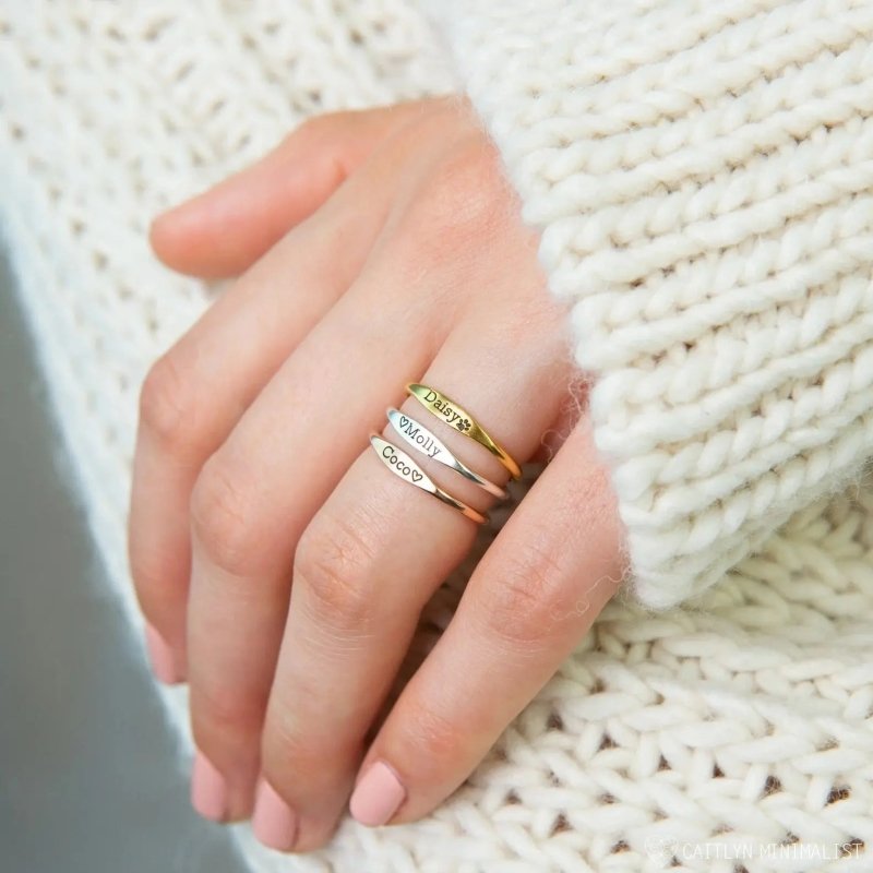 Tiny Name Ring - Minimalist Ring - delicate ring - ring - British D'sire