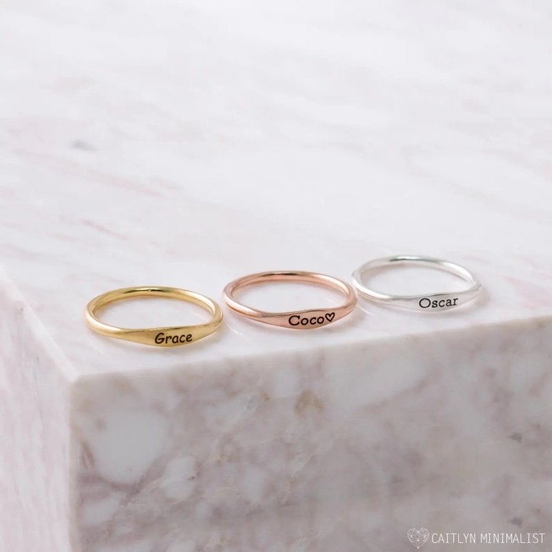 Tiny Name Ring - Minimalist Ring - delicate ring - ring - British D'sire