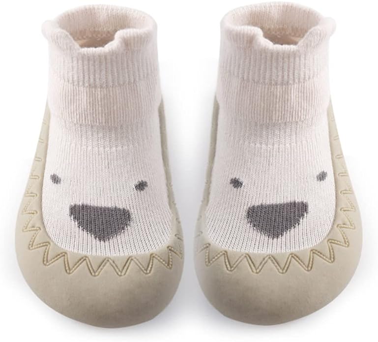 Toddler Sock Shoes Cute Baby First Walking Shoes Soft Sole with Grips for Boys Girls - British D'sire