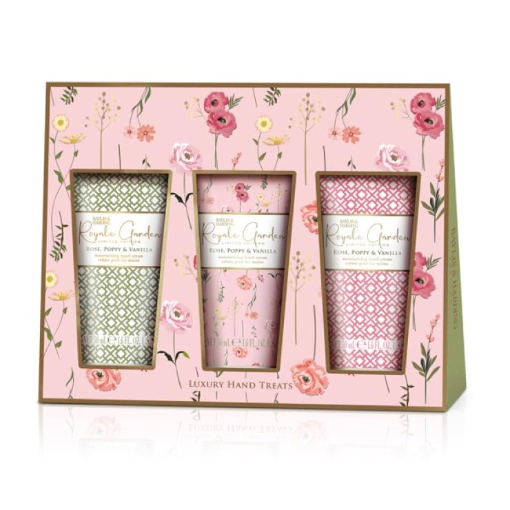 Baylis & Harding Royale Garden Rose, Poppy & Vanilla Luxury Hand Treats Gift Set - Vegan Friendly