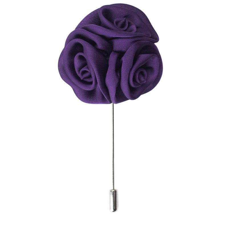 Triple Rose Lapel Pin, Purple - All Products - British D'sire