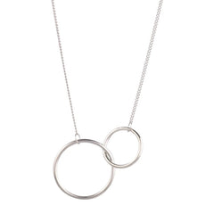 Two Circle Interlocking Pendant Necklace - Jewelry - British D'sire