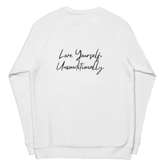 SELF LOVE Unisex organic raglan sweatshirt Maiden-Art