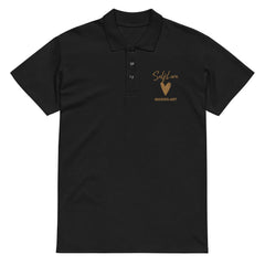 Self Love Premium pique polo shirt with Old Gold Embroidery Maiden-Art