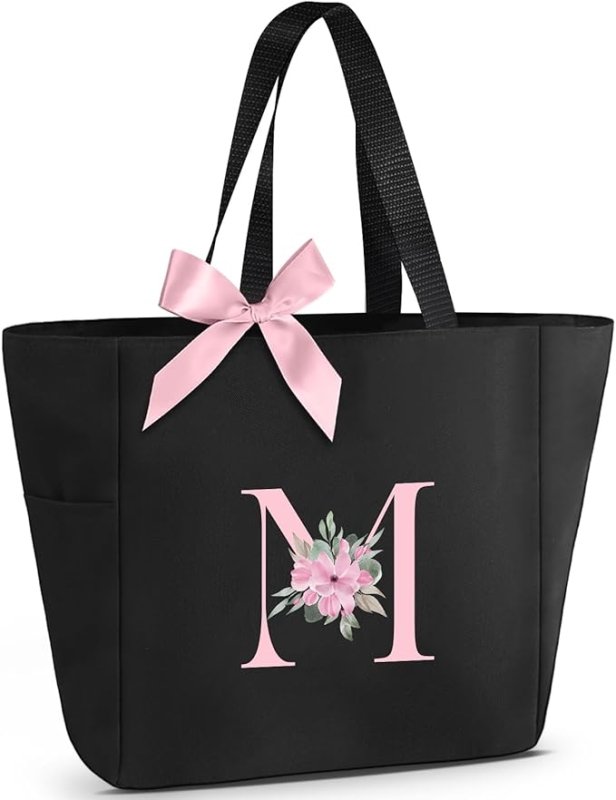 Vavabox A - Z Initial Personalized Tote Bag,Waterproof Gifts for Women, Bridesmaids,Mom,Teachers,Friends - Totes & Shoulder Bags - British D'sire