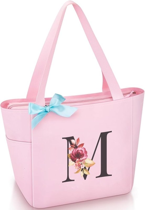 Vavabox A - Z Initial Personalized Tote Bag,Waterproof Gifts for Women, Bridesmaids,Mom,Teachers,Friends - Totes & Shoulder Bags - British D'sire