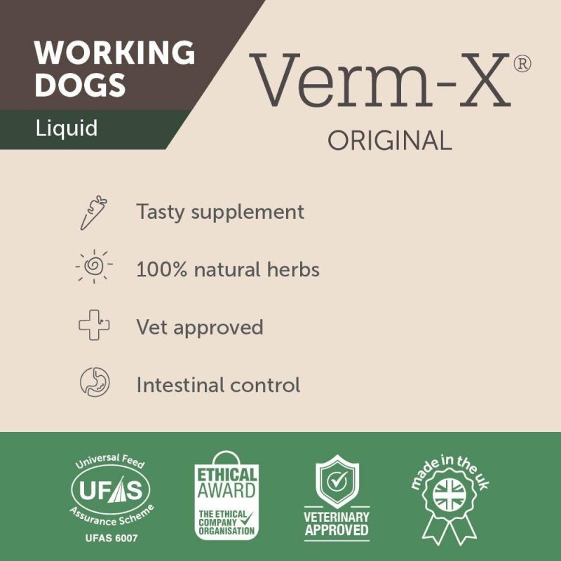 Verm - X 100% Natural Active Ingredients Digestive Liquid for Dogs - Digestive Care - British D'sire