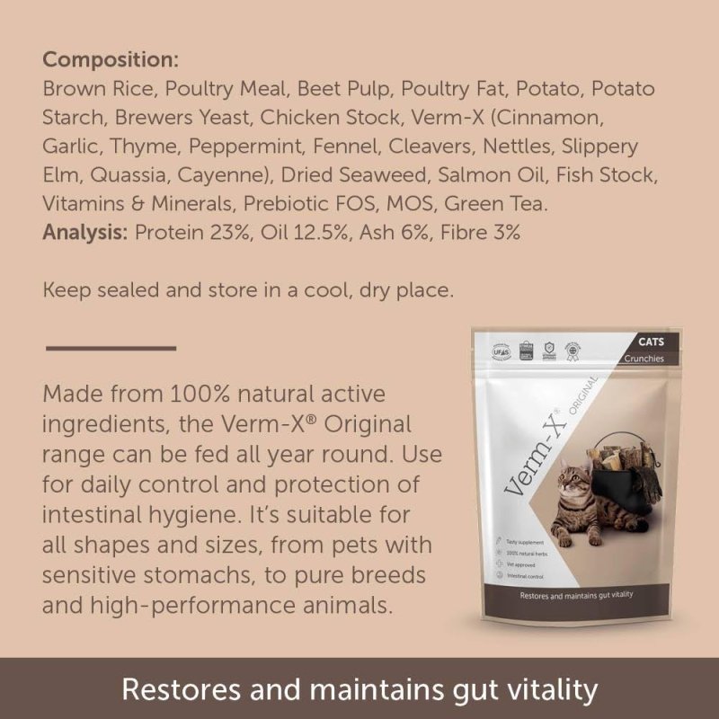 Verm - X Crunchy Treats for Cats - Digestive Care - British D'sire