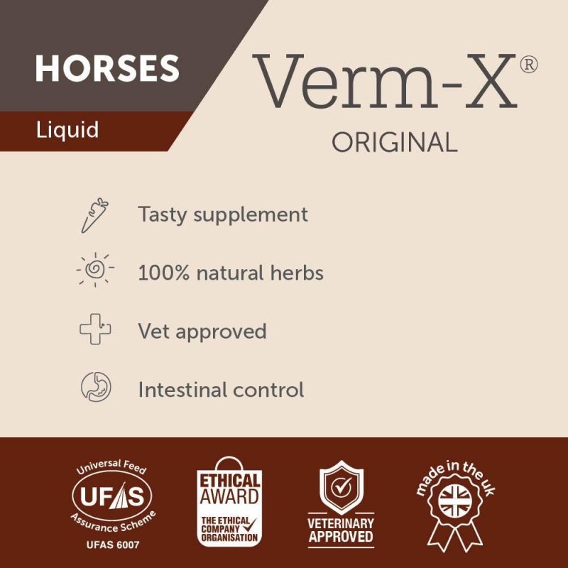 Verm - X Liquid Horse Supplement | Maintains a Healthy Gut Microbiome - Digestive Care - British D'sire