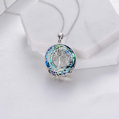 Viaan Tree of Life Necklace Sterling Silver Abalone Shell Crystal Tree of Life Pendant Necklace for Women Girls Mother's Day Jewelry Gifts - Necklaces & Pendants - British D'sire