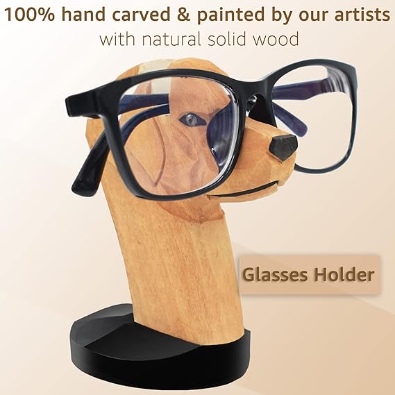 VIPbuy Hand Carved Wood Eyeglasses Spectacle Sunglasses Holder Stand Animal Shaped Home Office Desk Decor - British D'sire