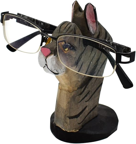 VIPbuy Hand Carved Wood Eyeglasses Spectacle Sunglasses Holder Stand Animal Shaped Home Office Desk Decor - British D'sire