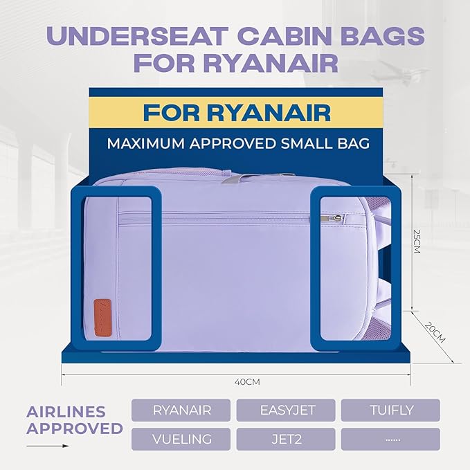 VMIKIV for Ryanair Cabin Bags 40x20x25 Underseat Carry On Backpack,Small Travel Backpack Cabin Size Hand Luggage Bag,Under Seat Cabin Bag Backpack with Laptop Compartment - Luggage & Bags - British D'sire