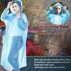 wehers 5 Pack Disposable Rain Ponchos - One Size Rain Poncho Waterproof Emergency Raincoats Rain Poncho Adult Rain Coats With Hood and Sleeves Ideal for Festivals, Camping, Fishing, Theme Parks - Rain Coat - British D'sire