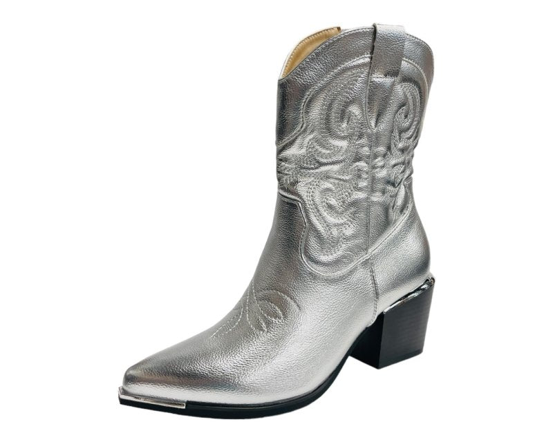 Western Cowboy Embroidered Ankle Boots - Boots - British D'sire