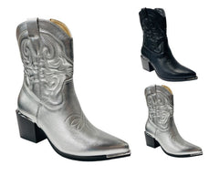 Western Cowboy Embroidered Ankle Boots - Boots - British D'sire