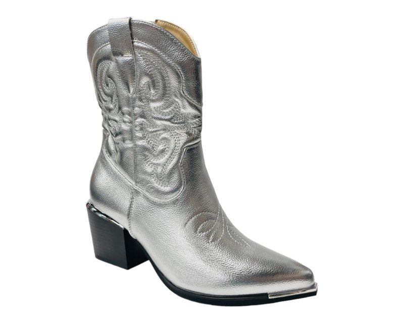 Western Cowboy Embroidered Ankle Boots - Boots - British D'sire