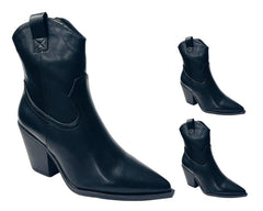 Western Cowboy Zip Ankle Boots - Boots - British D'sire